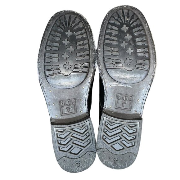 FRYE Tyler Double Zip Leather Combat Moto Laced Ankle Boots Black 6.5 - Picture 6 of 13